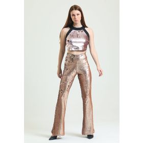 Sense PNT34174 Bej Gold Abiye Payet Pantolon