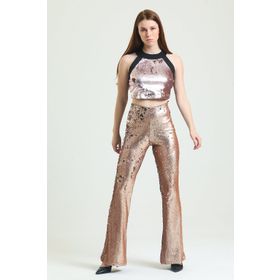 Sense PNT34174 Bej Gold Abiye Payet Pantolon