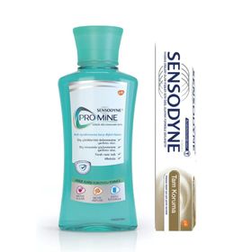 Sensodyne 8681291000362 Ağız Bakım Seti 50 ml Tam Koruma Diş Macunu+ 250 ml Promine Ağız Suyu