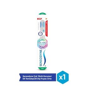 Sensodyne Çok Yönlü Koruma+Dil Temizleyicili Orta Diş Fırçası