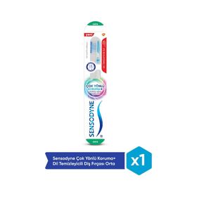 Sensodyne Çok Yönlü Koruma+Dil Temizleyicili Orta Diş Fırçası