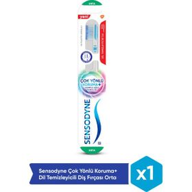 Sensodyne Çok Yönlü Koruma+Dil Temizleyicili Orta Diş Fırçası