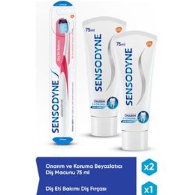 Sensodyne Onarım ve Koruma 2x75 ml Diş Macunu + Diş Eti Bakımı Fırça