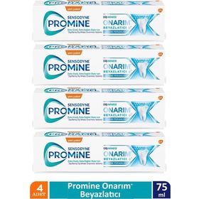 Sensodyne Promine Diş Minesi Onarım Beyazlatıcı Nane Ferahlığı 75 ml x 4 Adet Diş Macunu