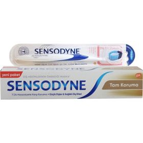 Sensodyne Tam Koruma 75 ml Diş Macunu + Mavi Diş Eti Bakımı Fırçası