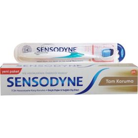 Sensodyne Tam Koruma 75 ml Diş Macunu +Turkuaz Diş Eti Bakımı Fırçası