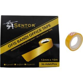 Sentor 12 mm x 10 mt 36 Adet Ofis Büro Bandı