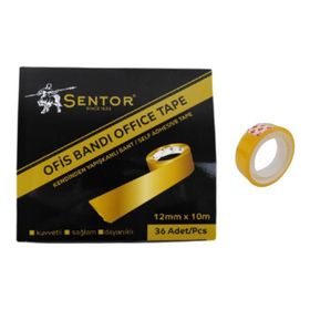 Sentor 12 mm x 10 mt 36 Adet Ofis Büro Bandı