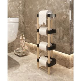 Seowood Ahşap 4 Kat Rulo Wc Tuvalet Kağıtlığı