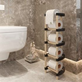 Seowood Ahşap 4 Kat Rulo Wc Tuvalet Kağıtlığı