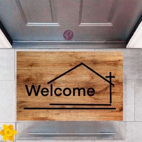 Sepet Budur P-2339 Dekoratif Dijital Baskı Welcome Kapı Önü Paspası