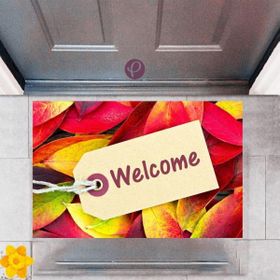 Sepet Budur P-2340 Dekoratif Dijital Baskı Welcome Kapı Önü Paspası