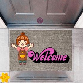 Sepet Budur P-2354 Dekoratif Dijital Baskı Welcome Kapı Önü Paspası