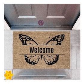 Sepet Budur P-2372 Dekoratif Dijital Baskı Welcome Kapı Önü Paspası