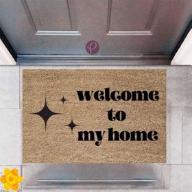 Sepet Budur P-2425 Dekoratif Dijital Baskı Welcome to My Home Kapı Önü Paspası