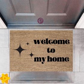 Sepet Budur P-2425 Dekoratif Dijital Baskı Welcome to My Home Kapı Önü Paspası