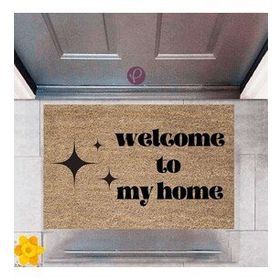 Sepet Budur P-2425 Dekoratif Dijital Baskı Welcome to My Home Kapı Önü Paspası