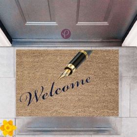 Sepet Budur P-2458 Dekoratif Dijital Baskı Welcome Kapı Önü Paspası