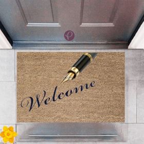 Sepet Budur P-2458 Dekoratif Dijital Baskı Welcome Kapı Önü Paspası