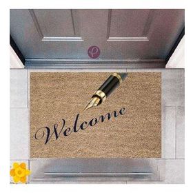Sepet Budur P-2458 Dekoratif Dijital Baskı Welcome Kapı Önü Paspası