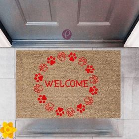Sepet Budur P-2470 Dekoratif Dijital Baskı Welcome Kapı Önü Paspası