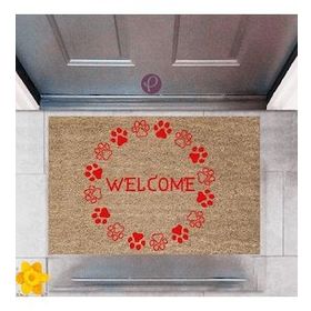 Sepet Budur P-2470 Dekoratif Dijital Baskı Welcome Kapı Önü Paspası