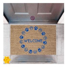 Sepet Budur P-2472 Dekoratif Dijital Baskı Welcome Kapı Önü Paspası