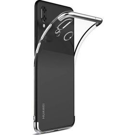 Sepetegelsin Huawei P Smart 2019 Gümüş Renkli Köşeli Şeffaf Arka Kapak Lazer Kılıf