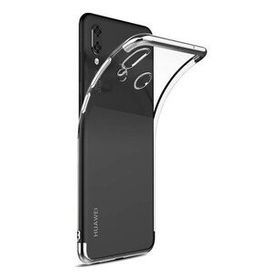 Sepetegelsin Huawei P Smart 2019 Gümüş Renkli Köşeli Şeffaf Arka Kapak Lazer Kılıf