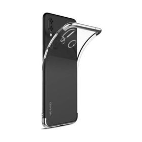 Sepetegelsin Huawei P Smart 2019 Gümüş Renkli Köşeli Şeffaf Arka Kapak Lazer Kılıf