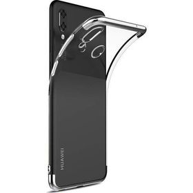 Sepetegelsin Huawei P Smart 2019 Gümüş Renkli Köşeli Şeffaf Arka Kapak Lazer Kılıf