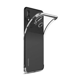 Sepetegelsin Huawei P Smart 2019 Gümüş Renkli Köşeli Şeffaf Arka Kapak Lazer Kılıf