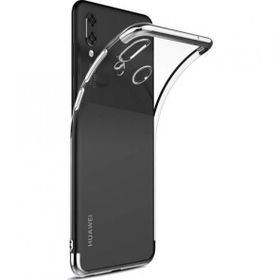 Sepetegelsin Huawei P Smart 2019 Gümüş Renkli Köşeli Şeffaf Arka Kapak Lazer Kılıf