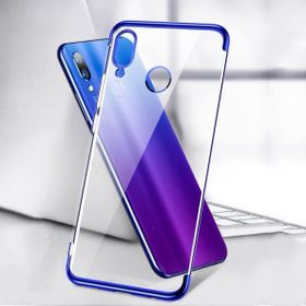Sepetegelsin Samsung M20 Renkli Köşeli Şeffaf Lacivert Arka Kapak Lazer Kılıf