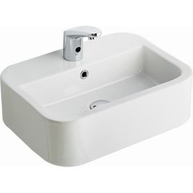 Seramiksan Aqua 56 cm Beyaz Tezgah Üstü Oval Dikdörtgen Lavabo