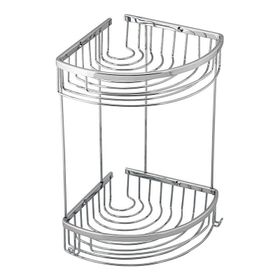 Serel 140109022 Otel İkili 180x180 mm Süngerlik Duş Rafı Şampuanlık