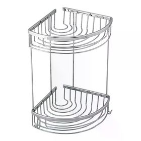 Serel 140109022 Otel İkili 180x180 mm Süngerlik Duş Rafı Şampuanlık