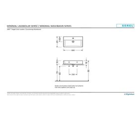 Serel 42x60 cm Dikdörtgen Minimal Lavabo