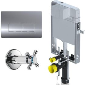 Serel Set 4 Smooth Metal Ayaklı Gömme Rezervuar Takımı