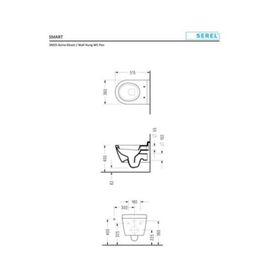 Serel SM26ODS110H Beyaz Smart Rim Off Kanalsız Kapak Hariç Asma Klozet