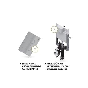 Serel Smooth T020111BK40 Metal Ayaklı Gömme Rezervuar Seti