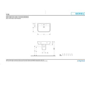 Serel Star 48x60 cm İnce Kenarlı Yarım Ayaklı Lavabo