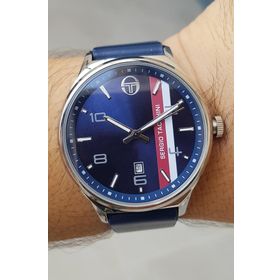 Sergio Tacchini Takvimli Lacivert Deri Kayışlı Erkek Kol Saati