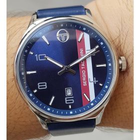 Sergio Tacchini Takvimli Lacivert Deri Kayışlı Erkek Kol Saati