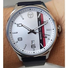 Sergio Tacchini Takvimli Siyah Deri Kayışlı Erkek Kol Saati