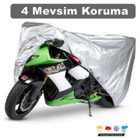 Sergül Çelik Motor Classic 125 Arka Bağlantı Tokalı Çanta Uyumlu 4 Mevsim Koruma Gri Motosiklet Brandası