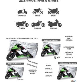 Sergül Piaggio Fly 100 Çantalı Miflonlu Premium 4 Mevsim Koruma Gri Motosiklet Brandası