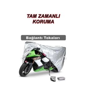 Sergül Piaggio MP3 300 Çantalı Miflonlu Premium 4 Mevsim Koruma Gri Motosiklet Brandası