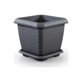 Serinova HK 03 Hisar 25.5 lt Antrasit Gri Kare Saksı