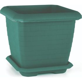 Serinova HK03 3 Tabaklı 37 cm 25.5 Litre Yeşil Hisar Kare Saksı